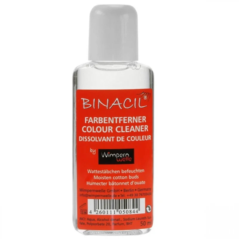 Binacil Colour Cleaner Καθαριστικό Βαφής 50ml (W 396-4) - Εύκολη απομάκρυνση λεκέδων βαφής, άμεση δράση στο δέρμα, χωρίς να επηρεάζει τις βλεφαρίδες.